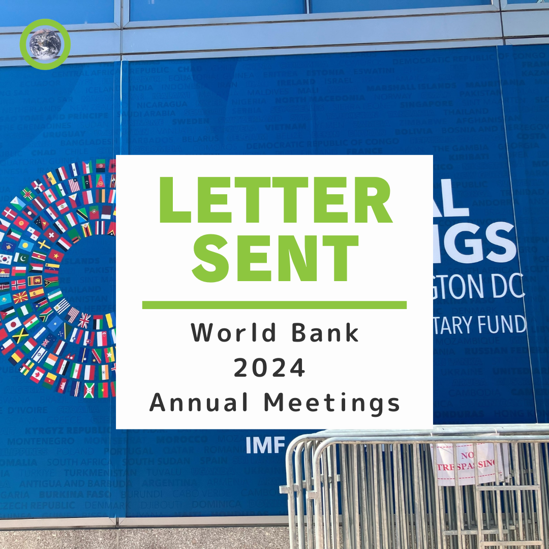 Letter submitted to the World Bank (2024 Annual Meetings)